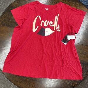 torrid 5x Disney Cruella Lips Red T Shirt - NWT